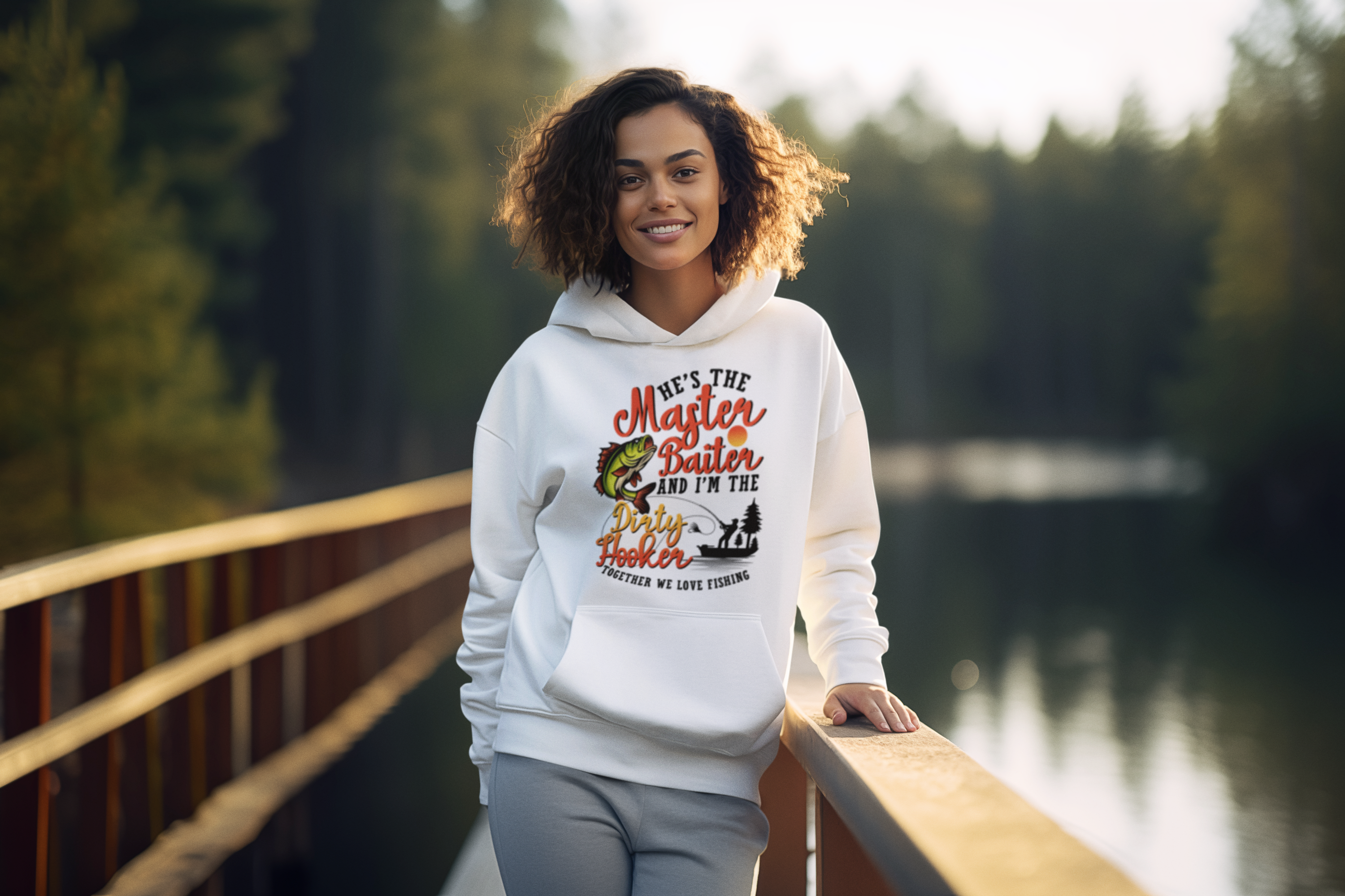 He’s the Master Baiter and I'm the Dirty Hooker Unisex Hoodie - Image 2
