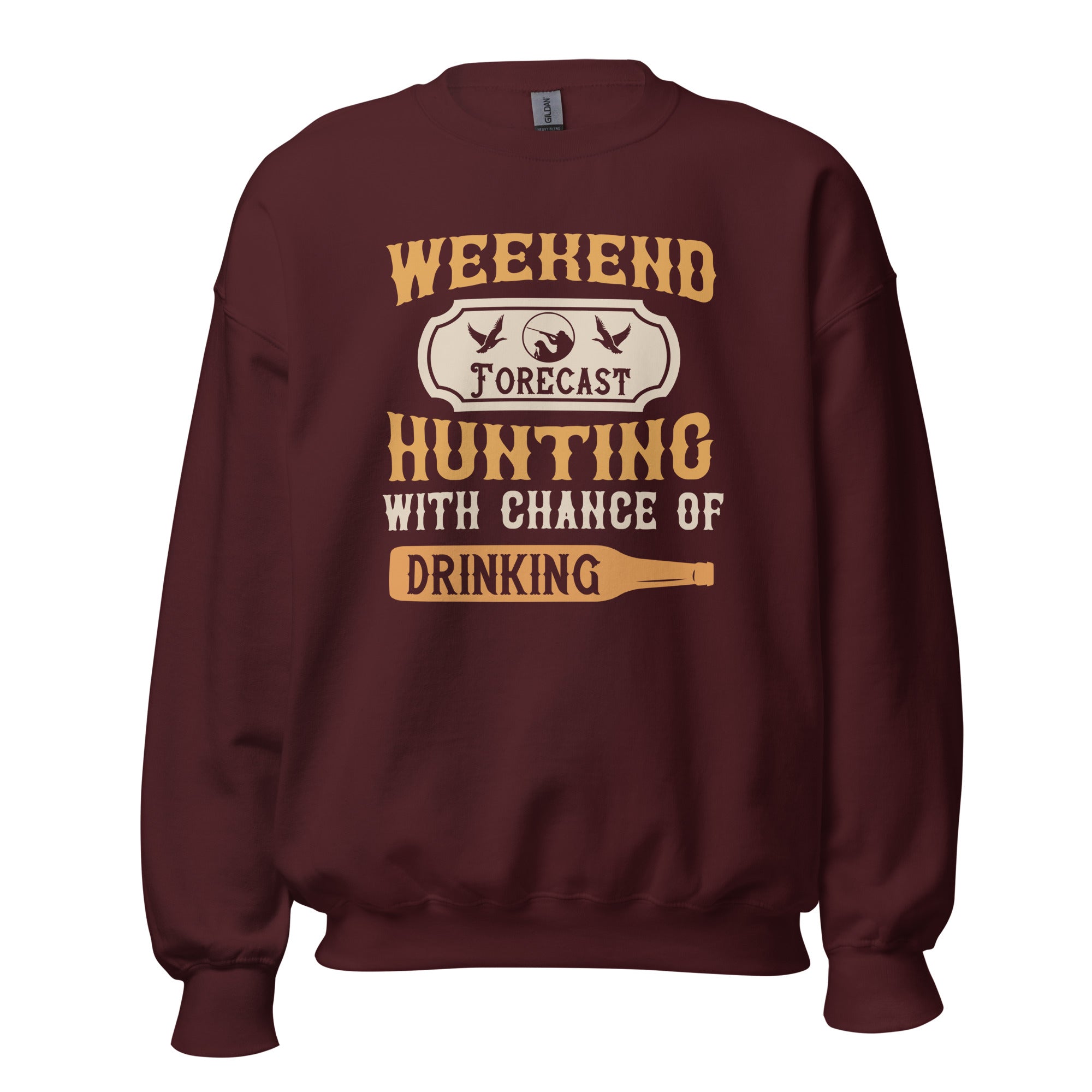 Weekend Forecast Hunting With A Chance Of Drinking Unisex Sweatshirt - Image 4