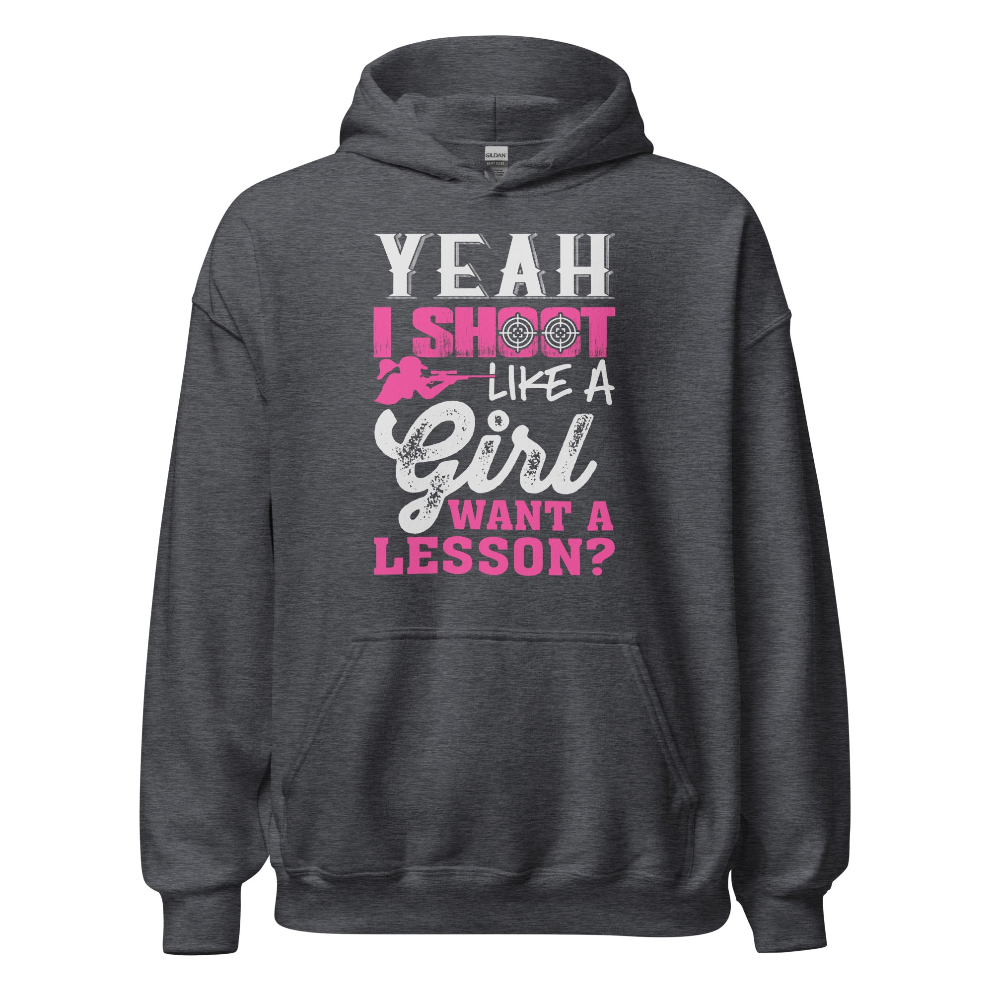 Yeah I Shoot Like a Girl Want A Lesson Hoodie Unisex Hoodie - Image 5