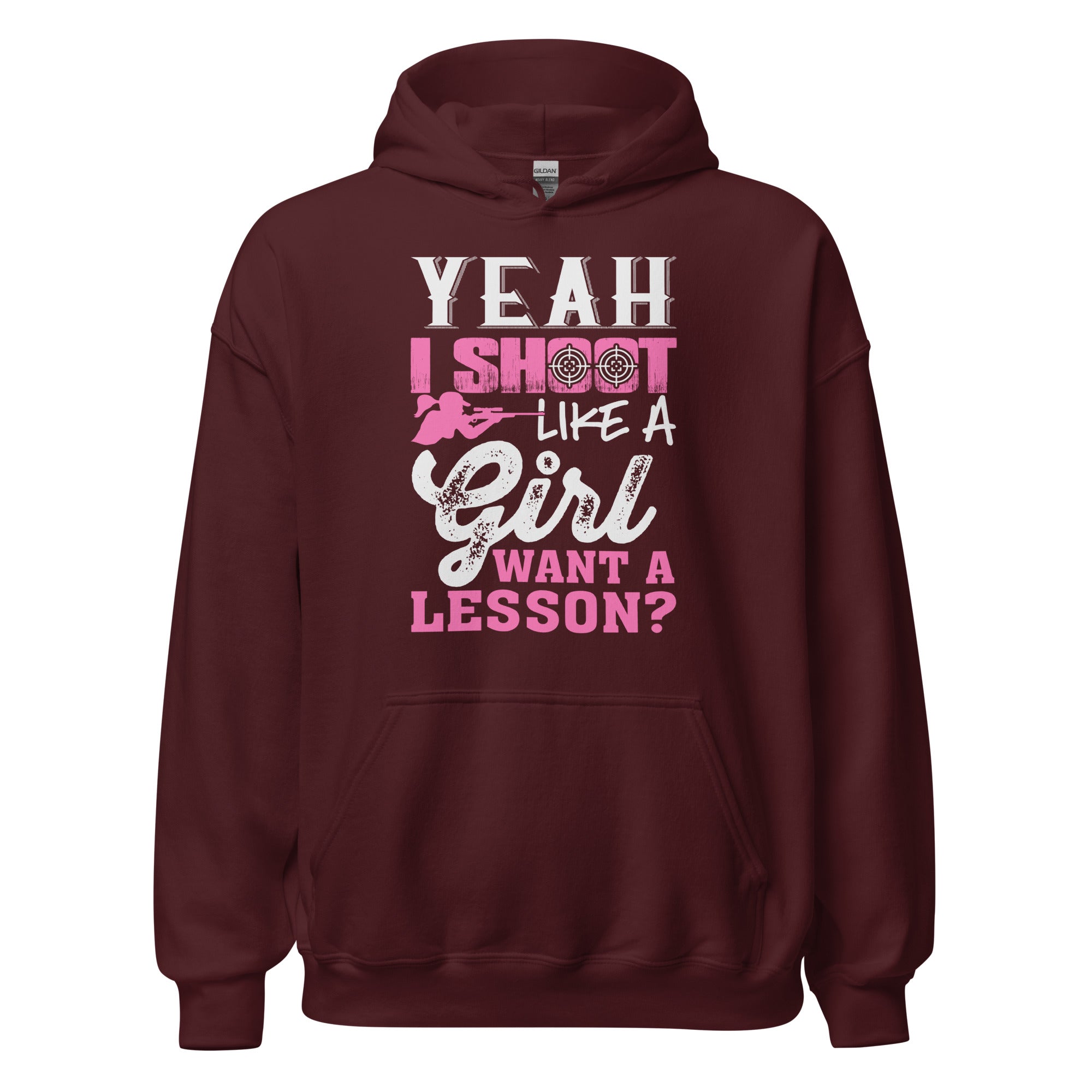Yeah I Shoot Like a Girl Want A Lesson Hoodie Unisex Hoodie - Image 4