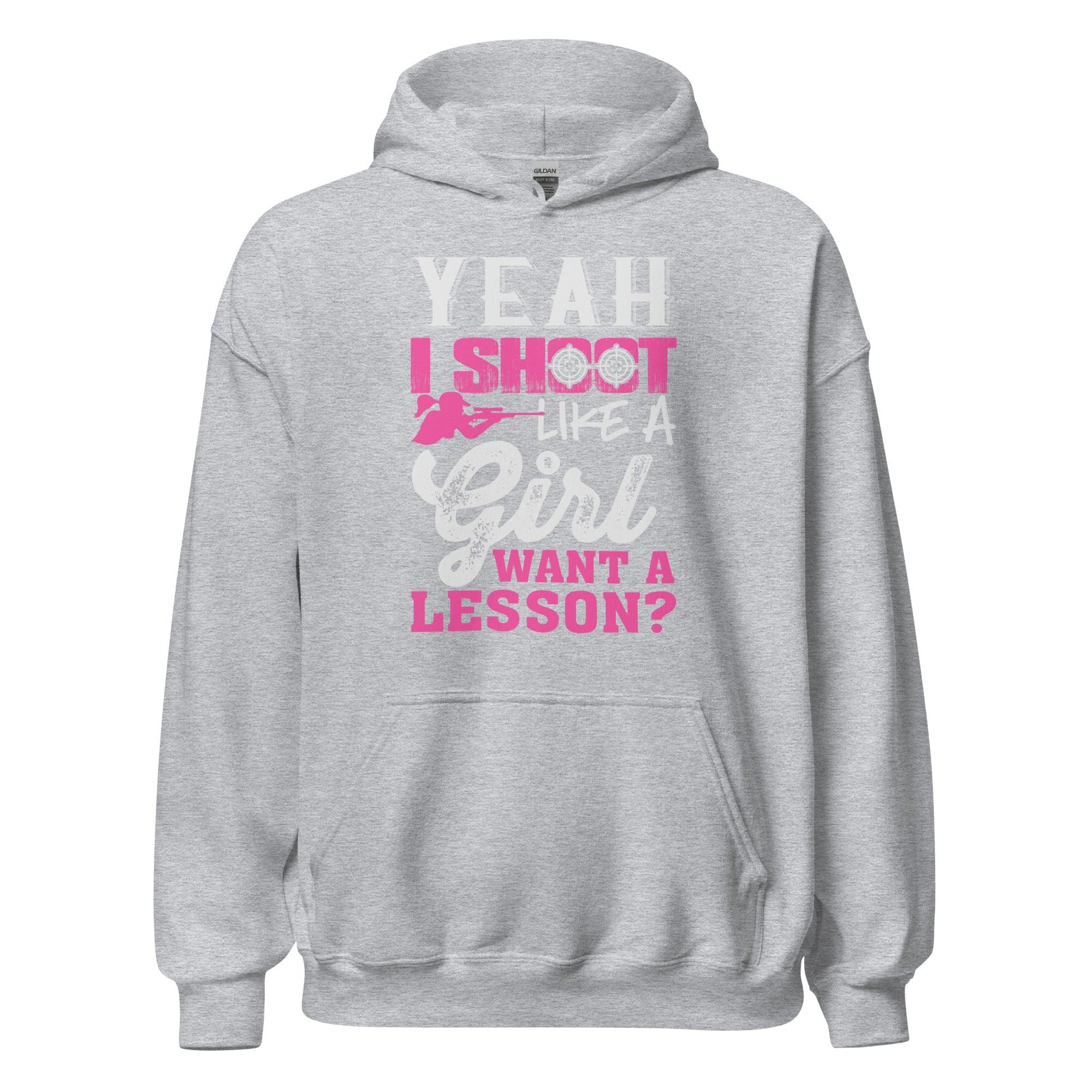 Yeah I Shoot Like a Girl Want A Lesson Hoodie Unisex Hoodie - Image 8