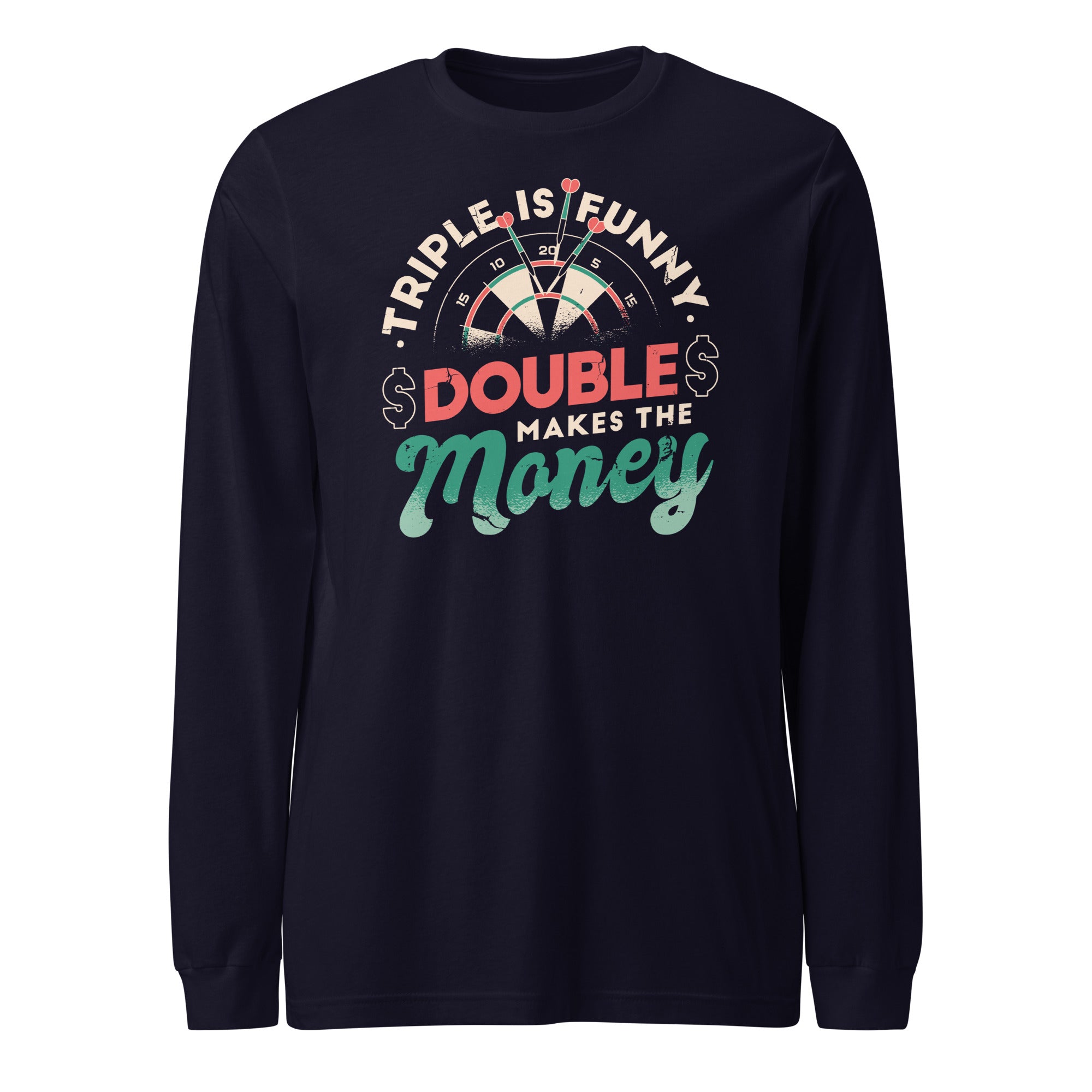 Double Makes The Money Darts Long Sleeve Tee - Image 4