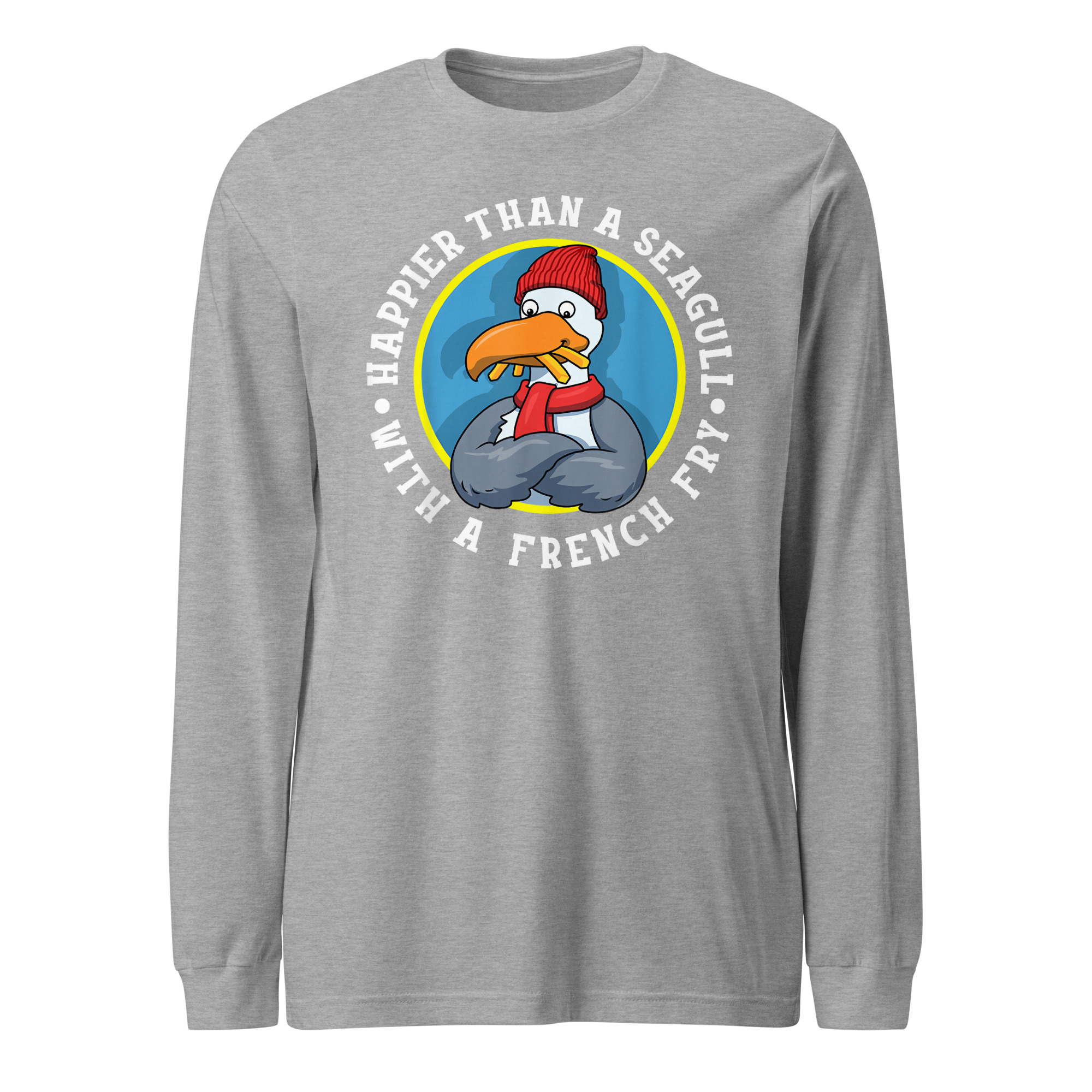 Happier Than A Seagull With A French Fry Unisex Long Sleeve Tee - Image 13