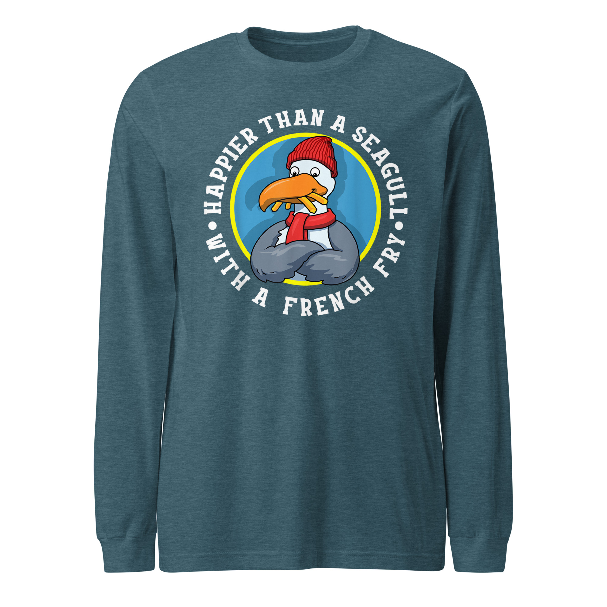 Happier Than A Seagull With A French Fry Unisex Long Sleeve Tee - Image 6