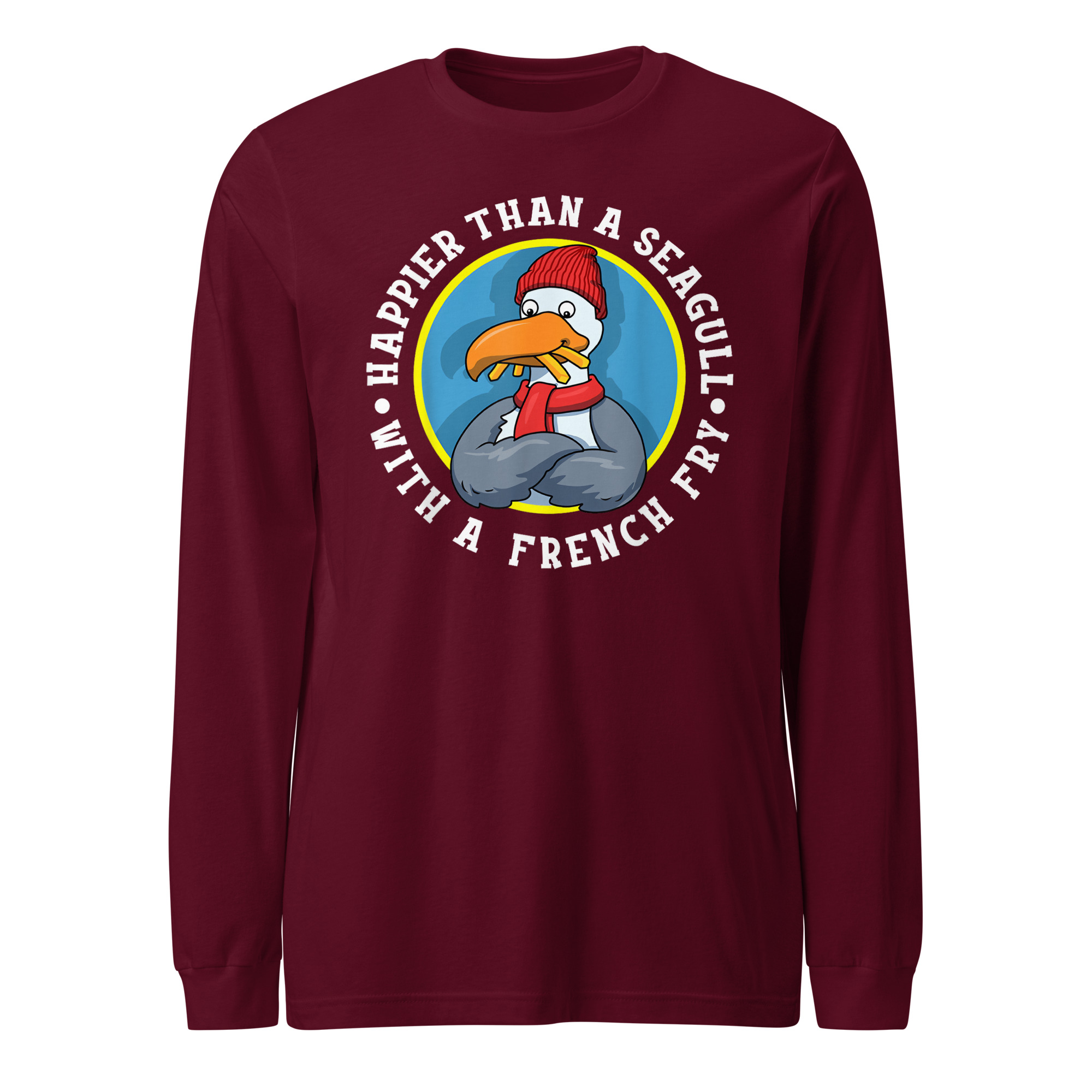 Happier Than A Seagull With A French Fry Unisex Long Sleeve Tee - Image 5