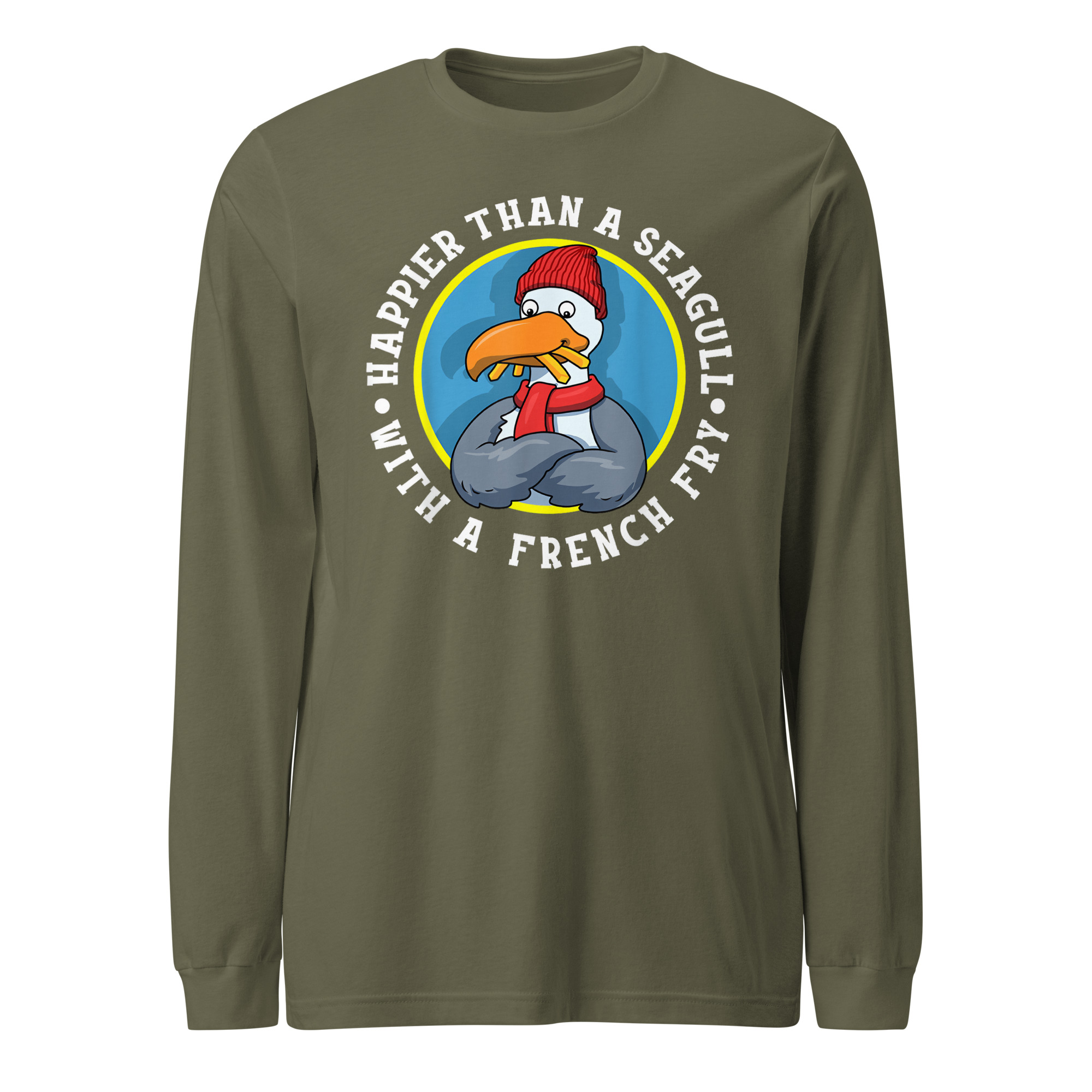 Happier Than A Seagull With A French Fry Unisex Long Sleeve Tee - Image 4