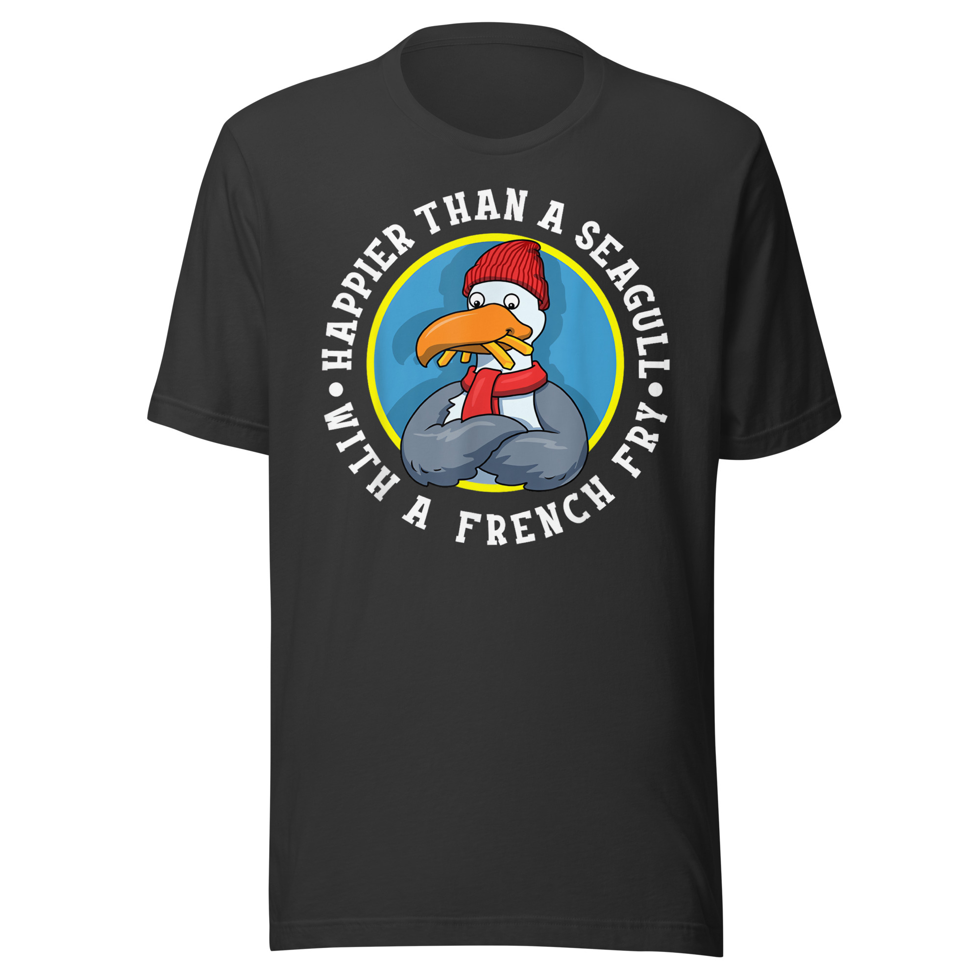 Happier Than A Seagull With A French Fry – Unisex T-Shirt - Image 12