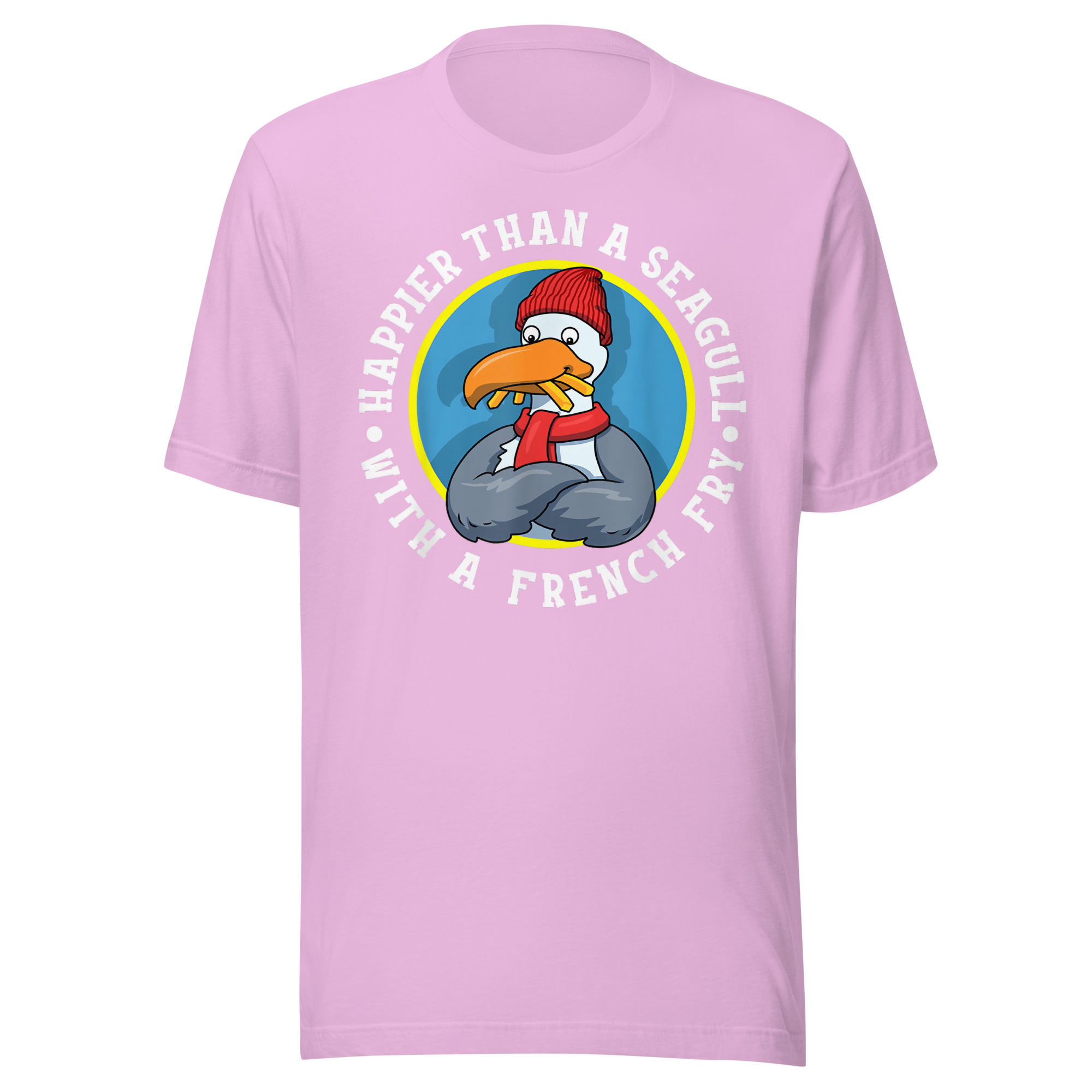 Happier Than A Seagull With A French Fry – Unisex T-Shirt - Image 6