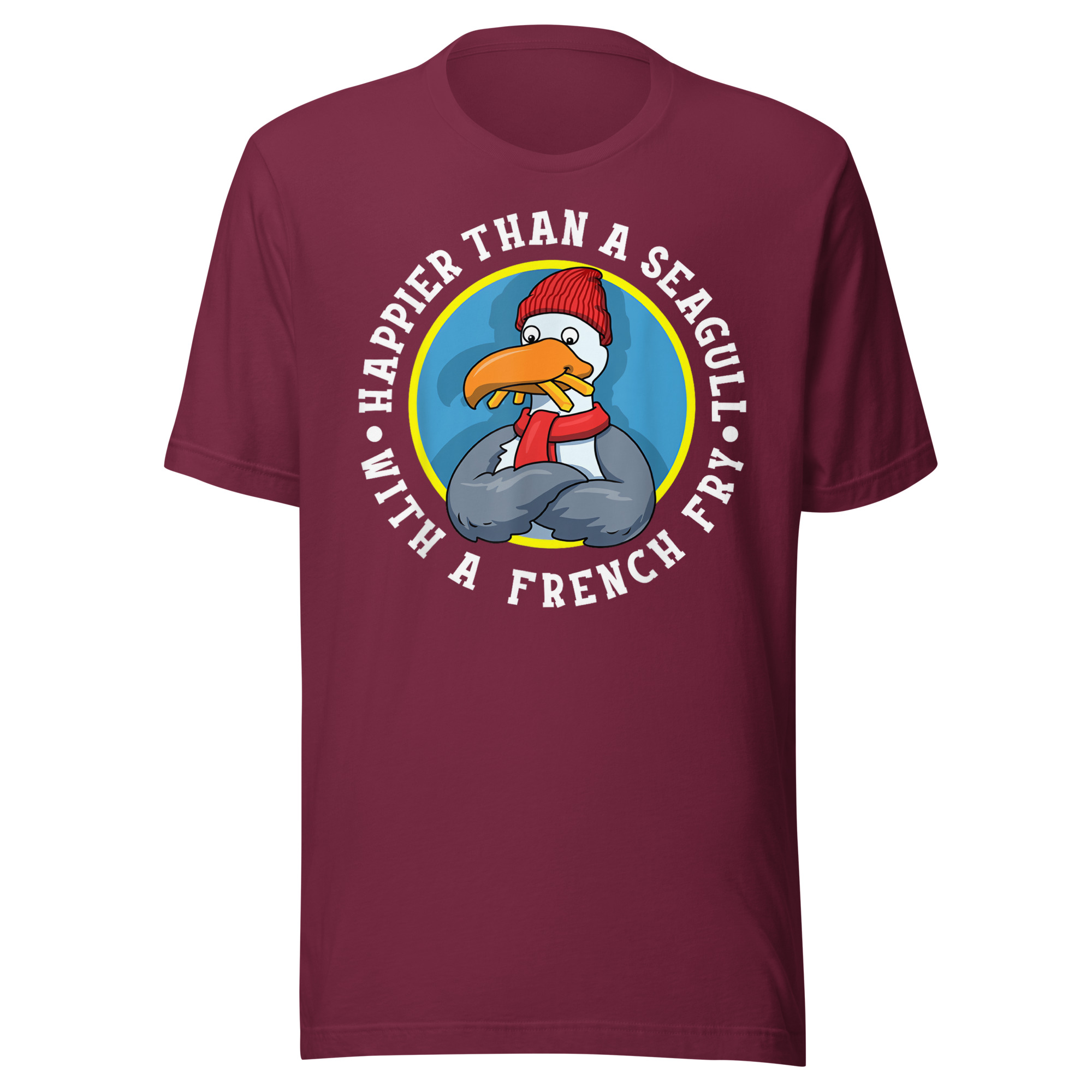 Happier Than A Seagull With A French Fry – Unisex T-Shirt - Image 7