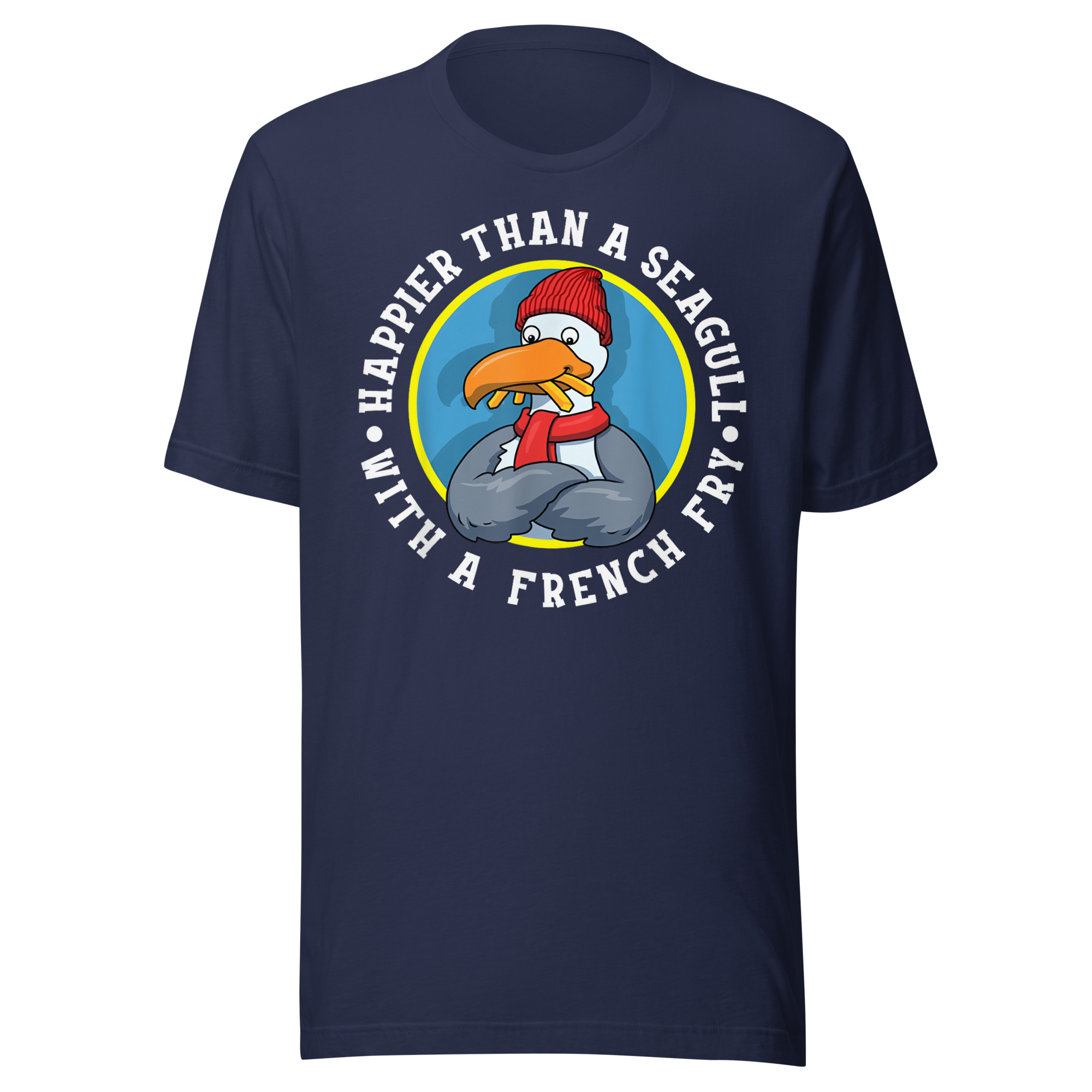 Happier Than A Seagull With A French Fry – Unisex T-Shirt - Image 8