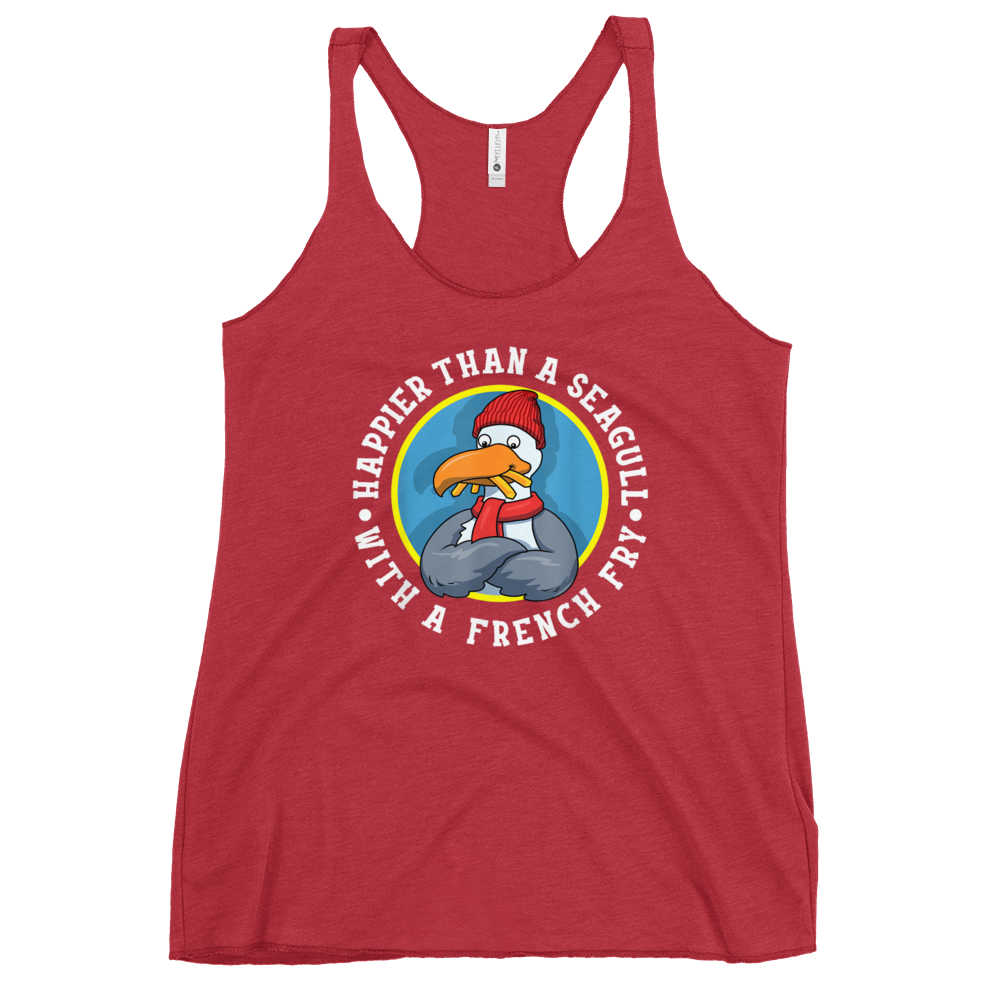 Happier Than A Seagull With A French Fry – Women’s Tank Top - Image 4
