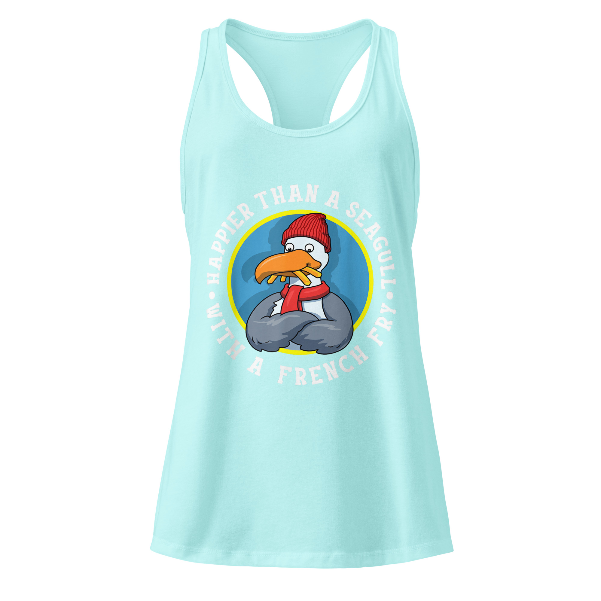 Happier Than A Seagull With A French Fry - Tank Top - Image 7